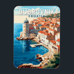 Dubrovnik Kroatien Reisen Kunst, Dichtung und Musi Magnet<br><div class="desc">Dubrovnik Kroatien retro Reisedesign. Bekannt ist sie durch ihre charakteristische Altstadt,  umgeben von massiven Steinmauern,  die im 16. Jahrhundert fertig gestellt wurden.</div>