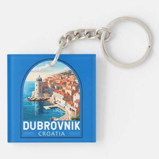 Dubrovnik Kroatien Reisen Kunst, Dichtung und Musi Schlüsselanhänger (Rückseite)