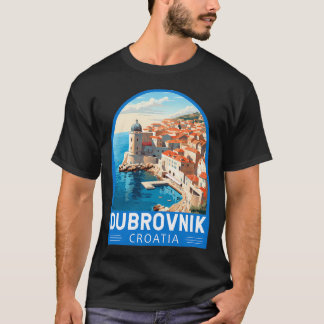 Dubrovnik Kroatien Reisen Retro Emblem T-Shirt