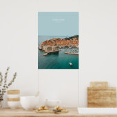 Dubrovnik, Kroatien - Reiserouten Poster (Küche)