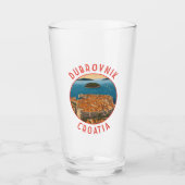 Dubrovnik Kroatien Retro Distressed Circle Glas (Vorderseite)