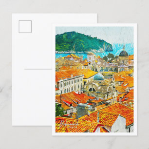 Dubrovnik Kroatien Schöne Landschaft mit Ölfelsen Postkarte