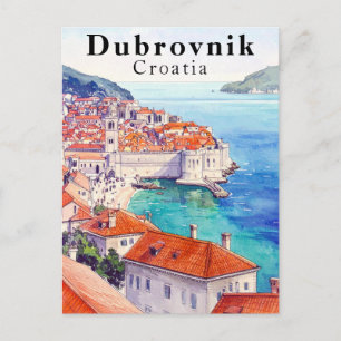 Dubrovnik Kroatien Vintage Altstadt am Adriatische Postkarte