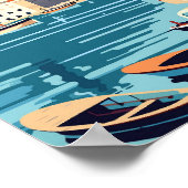 Dubrovnik Kroatien Vintage-Illustration Poster (Ecke)