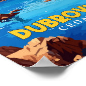 Dubrovnik Kroatien Vintage-Illustration Poster (Ecke)