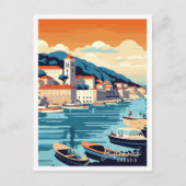 Dubrovnik Kroatien Vintage-Illustration Postkarte (Vorderseite)