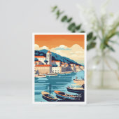 Dubrovnik Kroatien Vintage-Illustration Postkarte (Stehend Vorderseite)