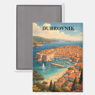 Dubrovnik Kroatien Vintage-Reise Kunst Magnet