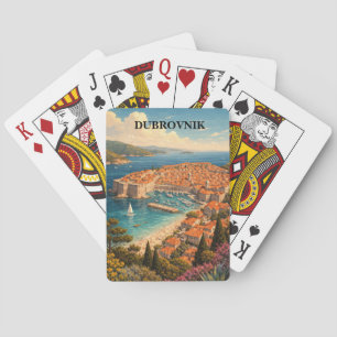 Dubrovnik Kroatien Vintage-Reise Kunst Spielkarten
