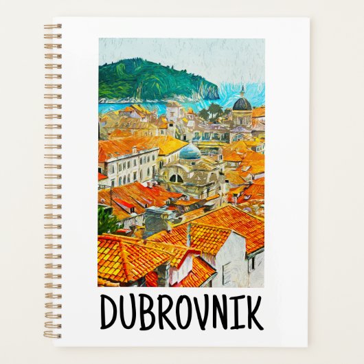 Dubrovnik Kroatien Wasserfarben Ölpaint Postcard Planer (Vorderseite)