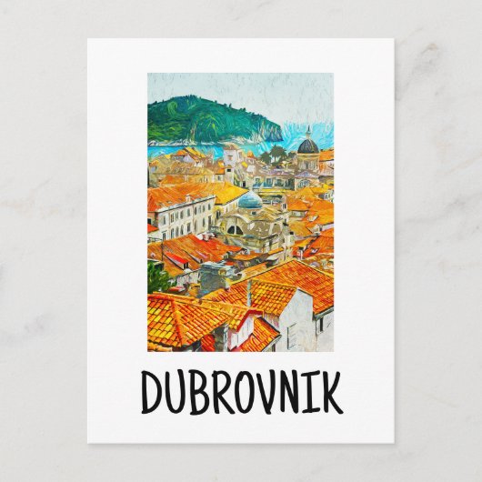 Dubrovnik Kroatien Wasserfarben Ölpaint Postcard Postkarte (Vorderseite)