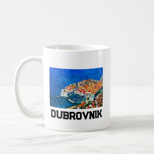 Dubrovnik Kroatien Wasserfarbenfrohe Ölfarbe Kaffeetasse (Links)