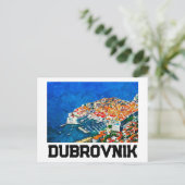 Dubrovnik Kroatien Wasserfarbenfrohe Ölfarbe Postkarte (Stehend Vorderseite)