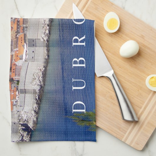 Dubrovnik Panoramaaussicht Teetuch Geschirrtuch (Viertel Falte)