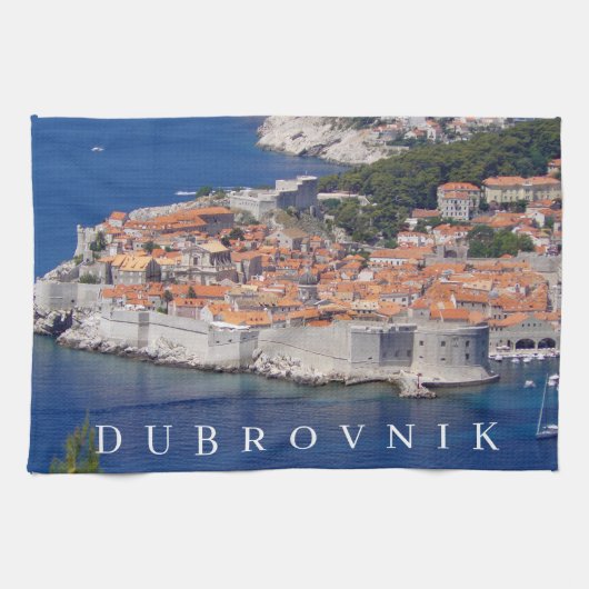 Dubrovnik Panoramaaussicht Teetuch Geschirrtuch (Horizontal)