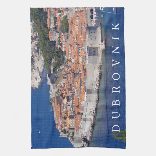 Dubrovnik Panoramaaussicht Teetuch Geschirrtuch (Vertikal)