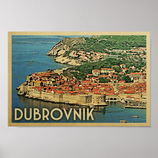 Dubrovnik Poster Vintage Travel Poster Kroatien (Vorne)