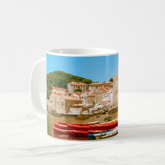 Dubrovnik Reise Kunst Kaffeetasse (Vorderseite Links)