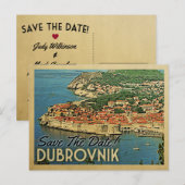 Dubrovnik Save the Date Vintag Kroatien Ankündigungspostkarte (Vorne/Hinten)