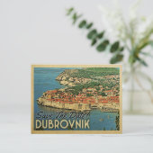 Dubrovnik Save the Date Vintag Kroatien Ankündigungspostkarte (Stehend Vorderseite)