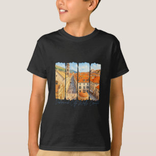 Dubrovnik Stadtmauern Kroatien Reise Pinselstrich T-Shirt
