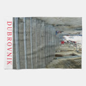 Dubrovnik Steintreppe Ausblick Teetuch Geschirrtuch (Horizontal)