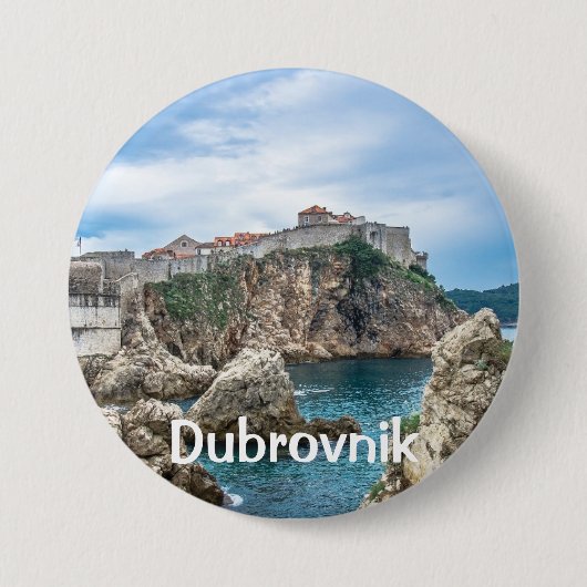 Dubrovnik Wände Blick aufs Meer Button (Vorderseite)