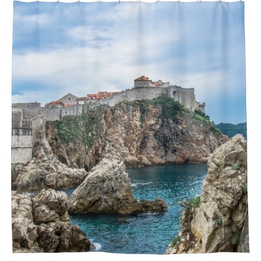 Dubrovnik Wände Blick aufs Meer Duschvorhang (Vorderseite)
