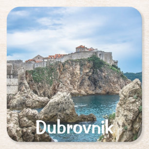 Dubrovnik Wände Blick aufs Meer Rechteckiger Pappuntersetzer