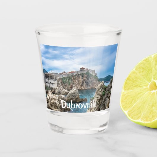 Dubrovnik Wände Blick aufs Meer Schnapsglas (Vorderseite)