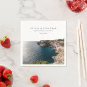 Dubrovnik Wedding Custom Cocktail Napkin Serviette (Beispiel)