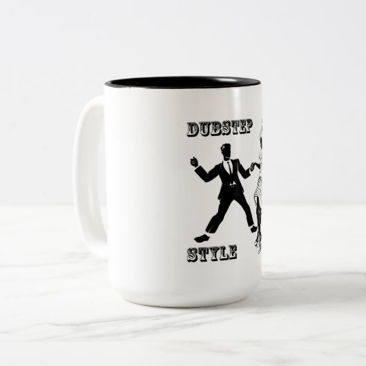 Dubstep Art-Tasse Zweifarbige Tasse (Vorderseite Links)