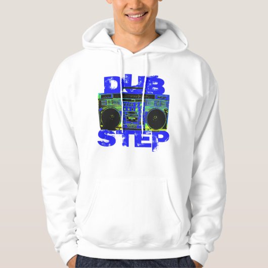 Dubstep blauer Boombox Hoodie (Vorderseite)