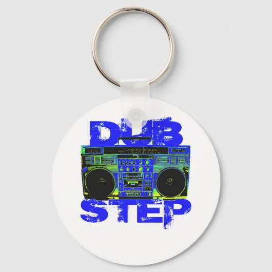 Dubstep Blue Boombox Schlüsselanhänger (Vorderseite)
