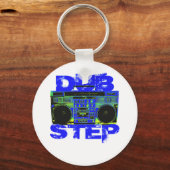 Dubstep Blue Boombox Schlüsselanhänger (Vorderseite)