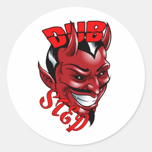 Dubstep Devil Runder Aufkleber (Vorderseite)