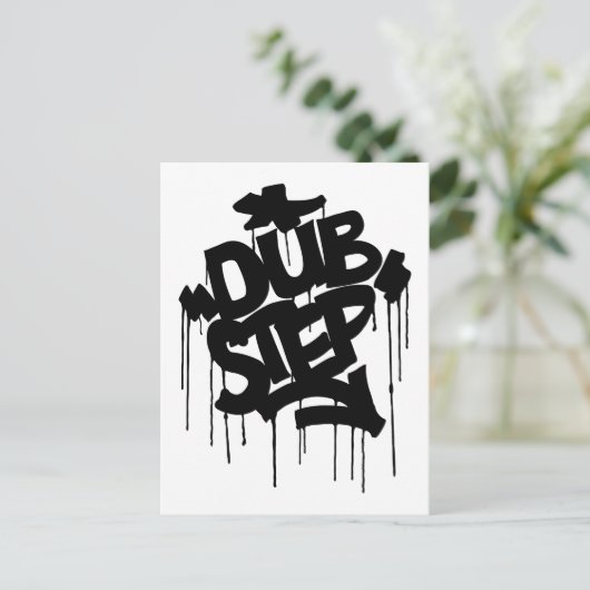 Dubstep FatCap Black Postkarte (Stehend Vorderseite)