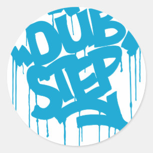 Dubstep FatCap Sky Blue Runder Aufkleber