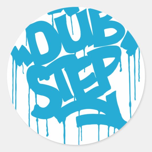 Dubstep FatCap Sky Blue Runder Aufkleber (Vorderseite)