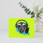 Dubstep Gasmaske Postkarte (Stehend Vorderseite)