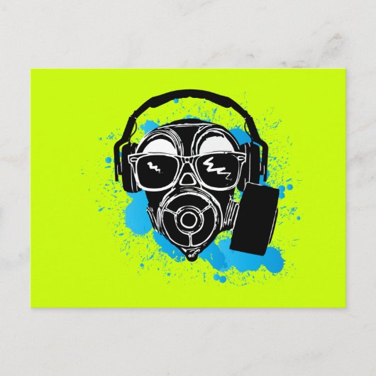 Dubstep Gasmaske Postkarte (Vorderseite)