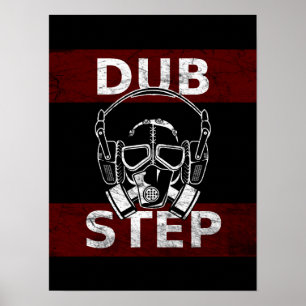 Dubstep Gasmaske u. Kopfhörer Poster
