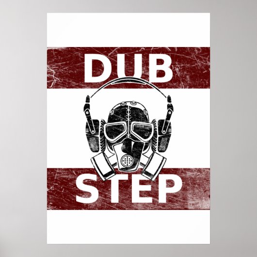 Dubstep Gasmaske und Kopfhörer Poster (Vorne)