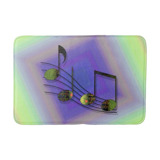 Dubstep Notes Bath Mat Badematte (Vorderseite)