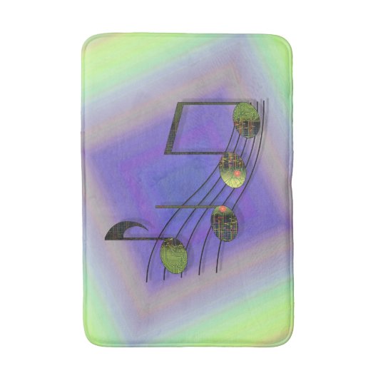 Dubstep Notes Bath Mat Badematte (Vorderseite Vertikal)