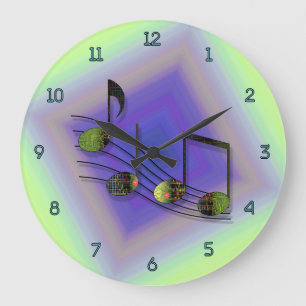 Dubstep Notes Clock Große Wanduhr