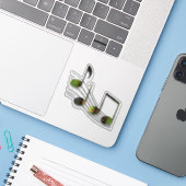 Dubstep Notes-Contour-Aufkleber Aufkleber (Laptop mit iPhone)