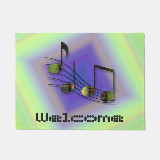 Dubstep Notes Doormat Fußmatte (Vorderseite)