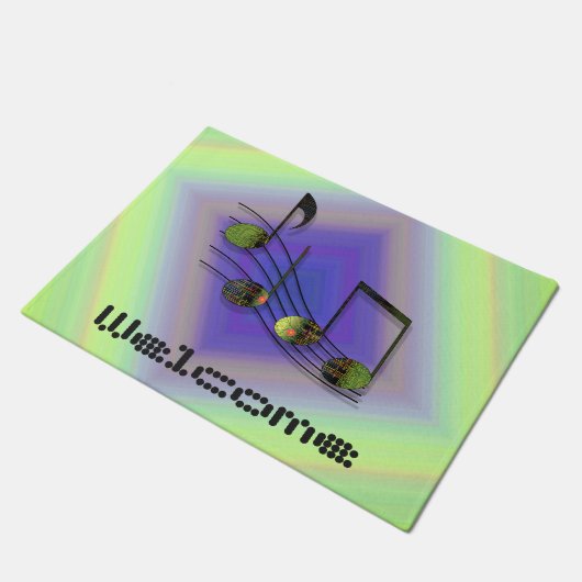 Dubstep Notes Doormat Fußmatte (Schrägansicht)