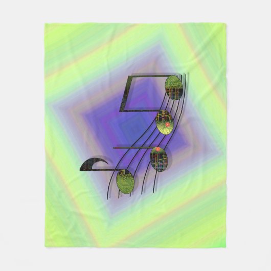 Dubstep Notes Fleece Blanket (Vorderseite)